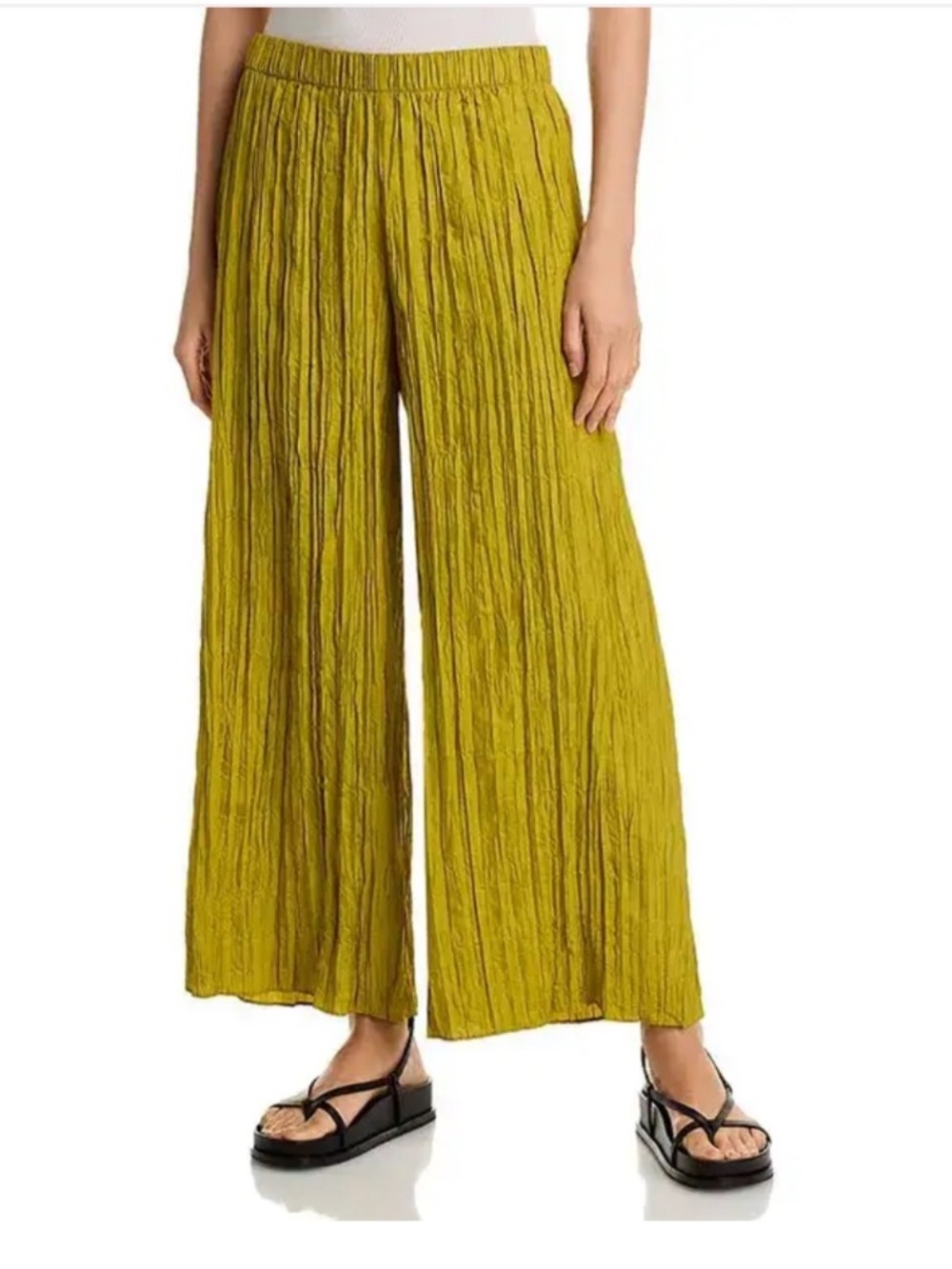 NWT Eileen Fisher Crushed Silk Wide-Leg Pant